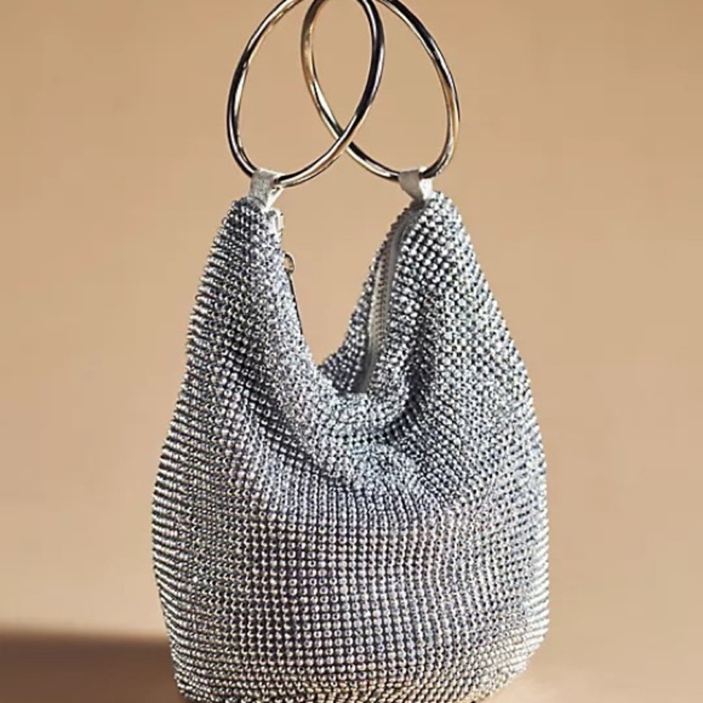Anthropologie  Silver  Olga Berg Bianca  Satchel